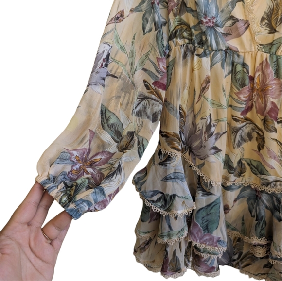 Luxxel Floral Long Sleeve Open Back Dress - Picture 3 of 10